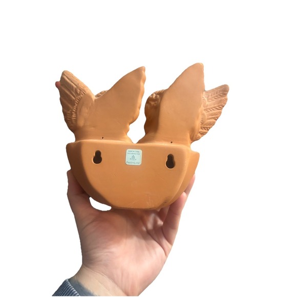 Vintage PartyLite Terra Cotta Angel Sconce Candle Holder Celestial Cherub Whimsy - Picture 4 of 5